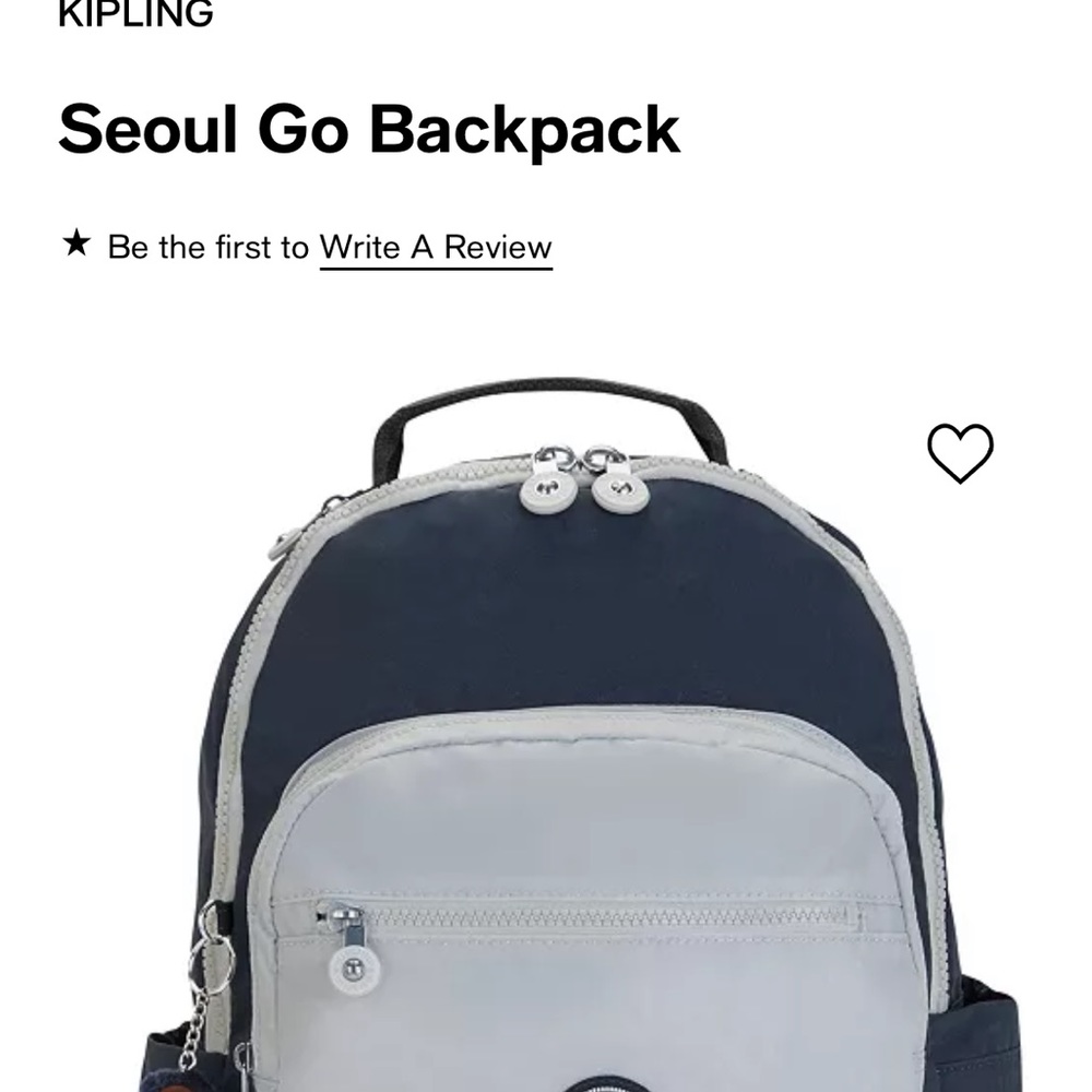 Kipling Seoul Go backpack in blue and grey. NWT!!!